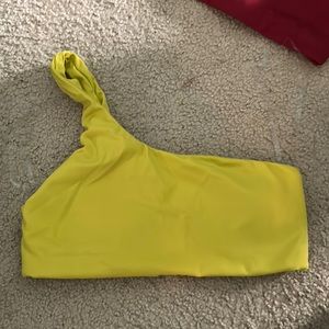 Aerie, yellow one shoulder sports bra. Small.